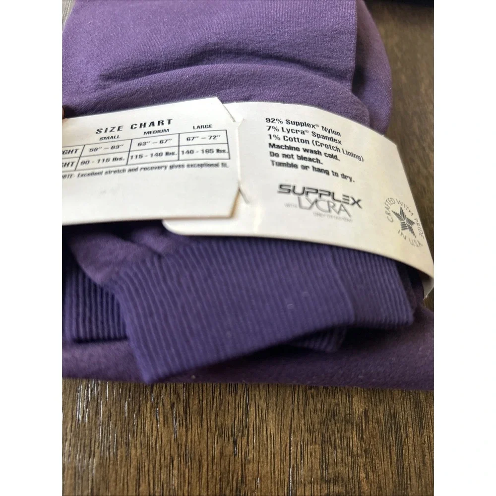 Vintage Body Wrappers Dance Footless Tights Purple Small Adult